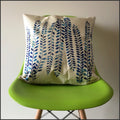 Cojin Lino Hojas Azules